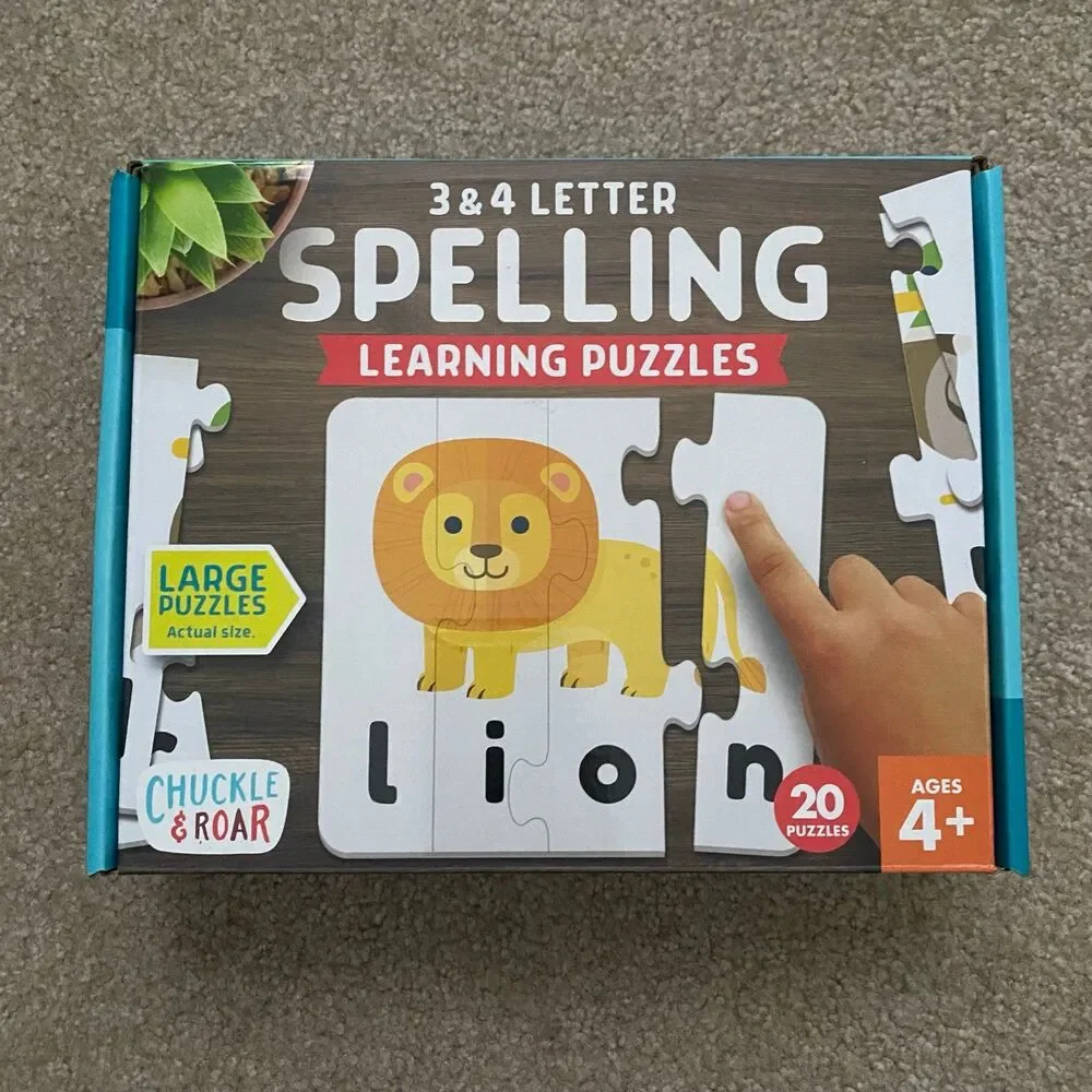 Kids 3 & 4 Letter Spelling Learning Puzzles by Chuckle & Roar